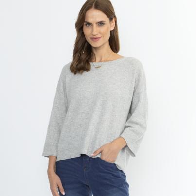 100% KASCHMIR Pullover hellgrau melange