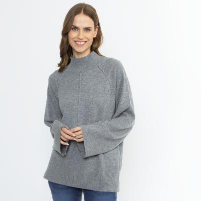 100% KASCHMIR Pullover grau melange