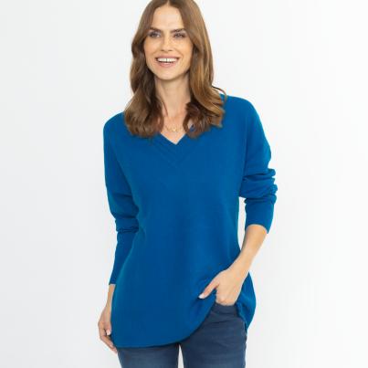 100% KASCHMIR Pullover blau