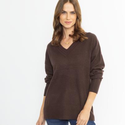 100% KASCHMIR Pullover dunkelbraun