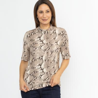 mocca by J. Leibfried Shirt beige/dunkelbraun