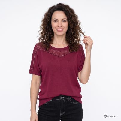 mocca by J. Leibfried Strickshirt weinrot