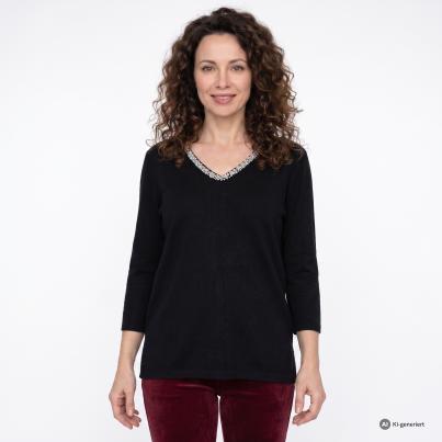 mocca by J. Leibfried Strickshirt schwarz