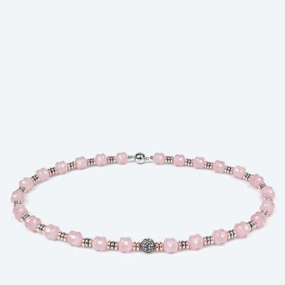 Collier Rosenquarz Magnetverschluß