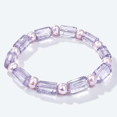 Armband Amethyst, Süßwasserzuchtperlen