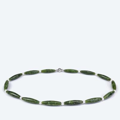 Collier Nephrit Jade, SWZPerlen Magnetverschluß