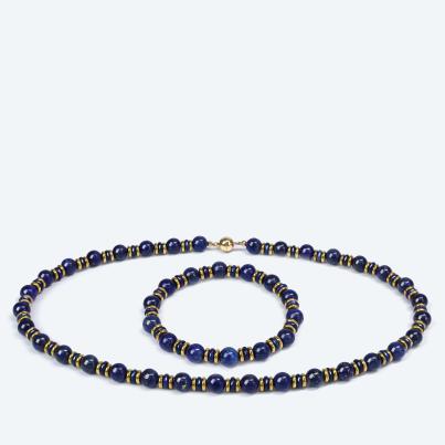 SET: Collier+Armband Lapislazuli behandelt