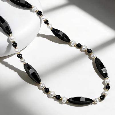 Collier Achat, Süßwasserzuchtperlen