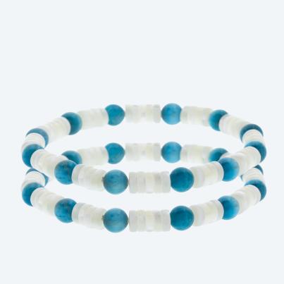 SET: 2x Armband Apatit, Perlmutt