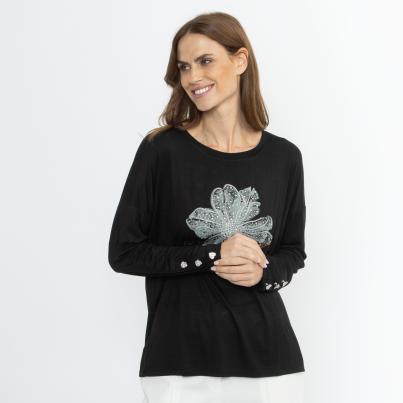 CHRISTIAN MATERNE Damen-Shirt schwarz