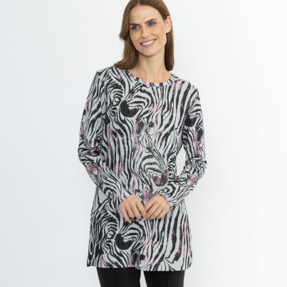 CHRISTIAN MATERNE Damen-Tunikashirt grau/schwarz