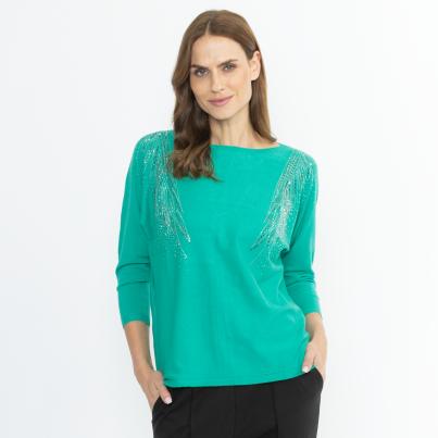 CHRISTIAN MATERNE Damen-Pullover türkis