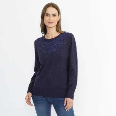 CHRISTIAN MATERNE Damen-Pullover dunkelblau