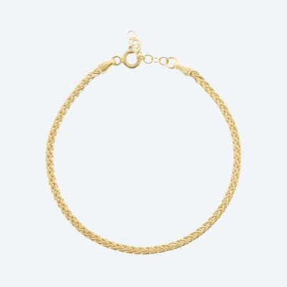 Zopfarmband 585 Gelbgold