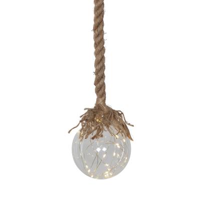 LED-Leuchtkugel mit Juteseil 10cm