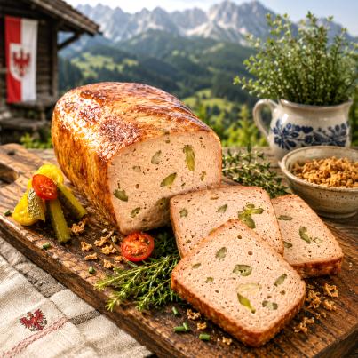 Fleischkas mit Spargel