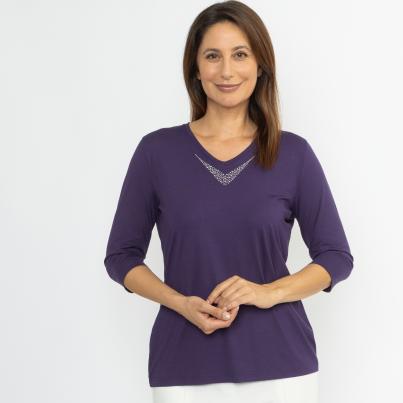 RÖSSLER SELECTION Damen-Shirt dunkellila