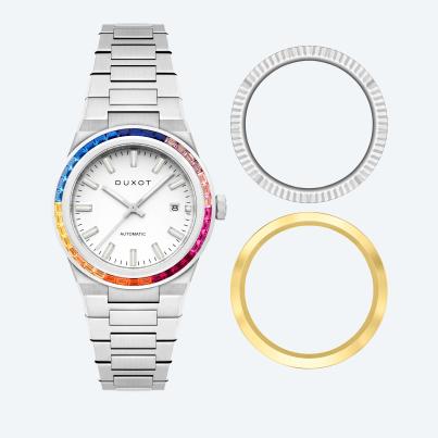 DUXOT Automatikuhr "Alicante Rainbow" weiß