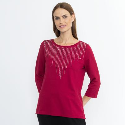 Lounge Collection by H. Schuberth Strass-Shirt rot