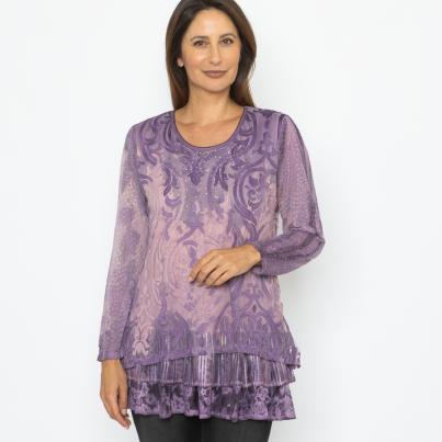 TRENDS by J. Leibfried Longshirt lila/altrosa