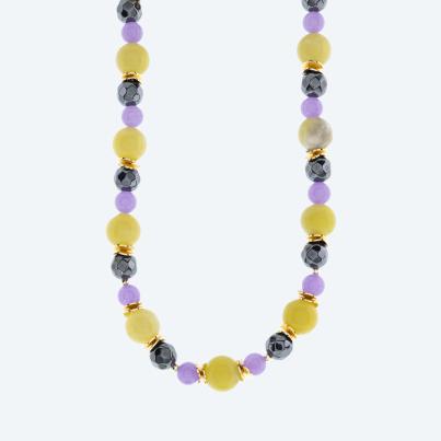 Christian Materne Collier Jade, Chalcedon, Hämatit