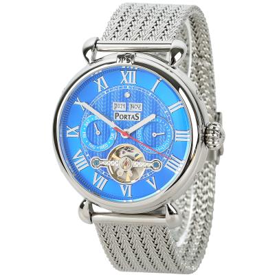 PortaS Herren-Automatikuhr "Grimma", blau