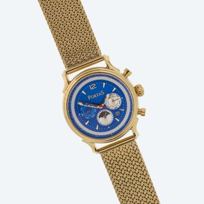 PortaS Herren-Automatikuhr "Zittau", blau-silber
