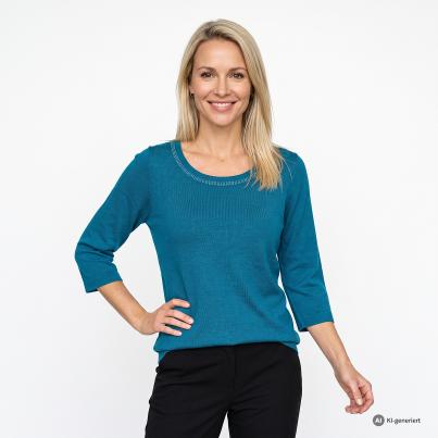 CHRISTIAN MATERNE 2er Set Pullover schwarz/petrol