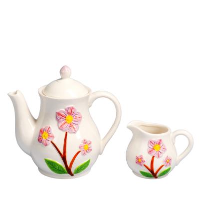 Kaffeekanne+Milchkännchen Blume