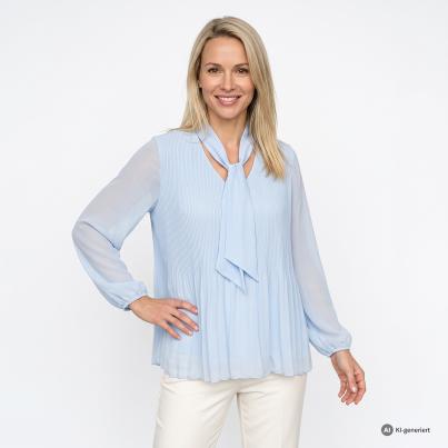 TRENDS by J. Leibfried Plisseebluse hellblau