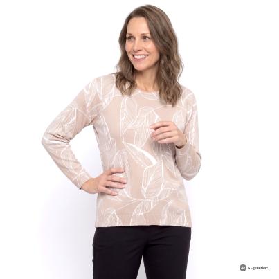 CHRISTIAN MATERNE Damen-Pullover beige/weiß