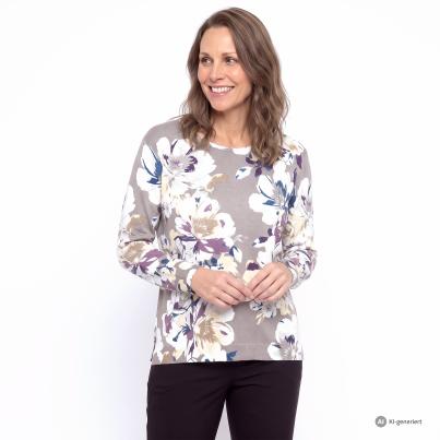 CHRISTIAN MATERNE Damen-Pullover Blumen multicolor