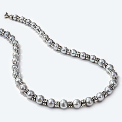 Collier Süßwasserzuchtperlen Magnetverschluß