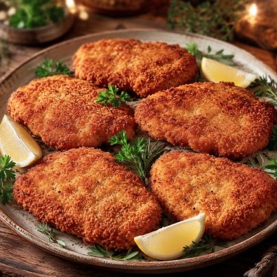Putenschnitzel paniert