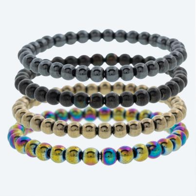SET: 4x Armband Hämatit behandelt