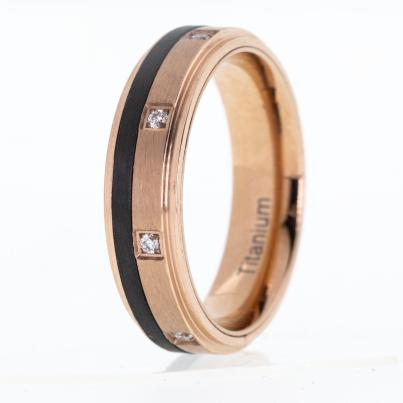 Ring Titan rosévergoldet Zirkonia