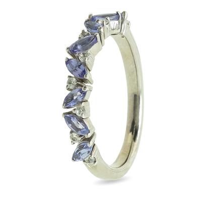 Ring 925 Sterling Silber rhodiniert Tansanit
