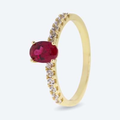 Christian Materne Ring 925 Silber verg. LG Rubin