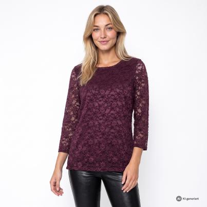 KERNIG by Sarah Kern Spitzenshirt bordeaux