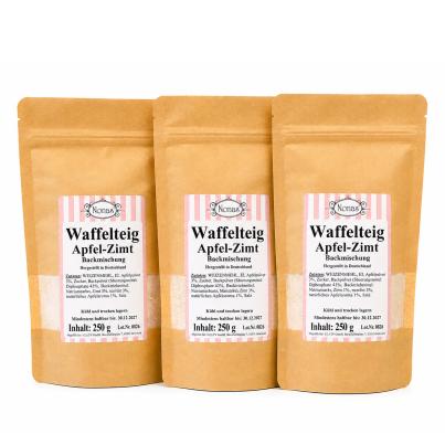 Nona's Waffelteig Apfel-Zimt Sortenrein 3x250g