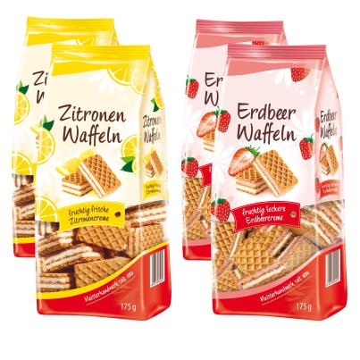 Frucht-Waffeln doppelt gefüllt Zitrone + Erdbeere