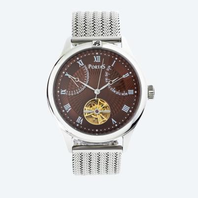 PortaS Herren-Automatikuhr "Calvisius" braun