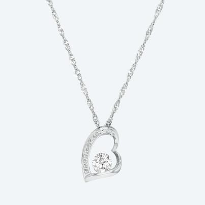 amor Herzanhänger mit Kette 925 Silber