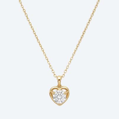 amor Herzanhänger mit Kette 925 Silber vergoldet