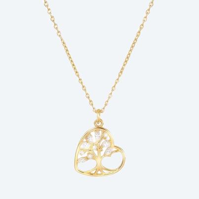 amor Herzanhänger mit Kette 925 Silber vergoldet