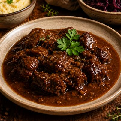 Ochsenwangerl Zweigeltsauce