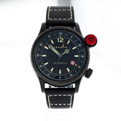 Pégoud Herrenuhr "Onduleur Automatic" schwarz