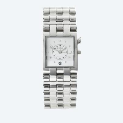 MANGO Damenuhr, Quarz, Gliederarmband, weiß-silber