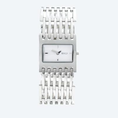 MANGO Damenuhr, Quarz, Gliederarmband, weiß-silber