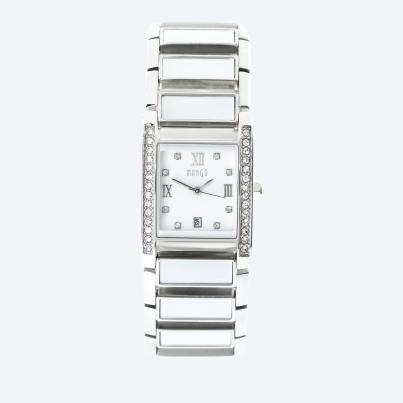 MANGO Damenuhr, Quarz, Gliederarmband, silber-weiß